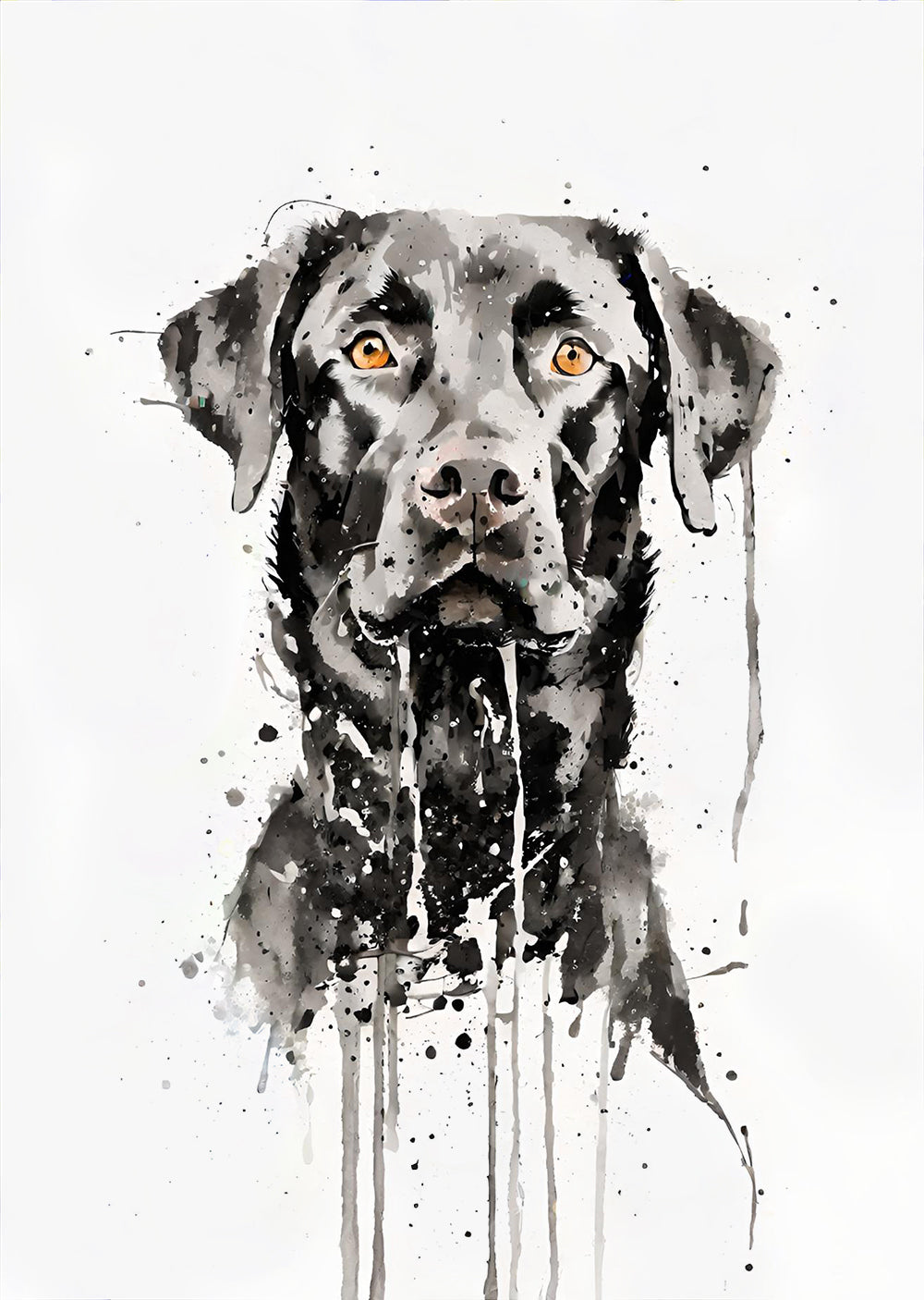 Black Labrador Dog Wall Art Print