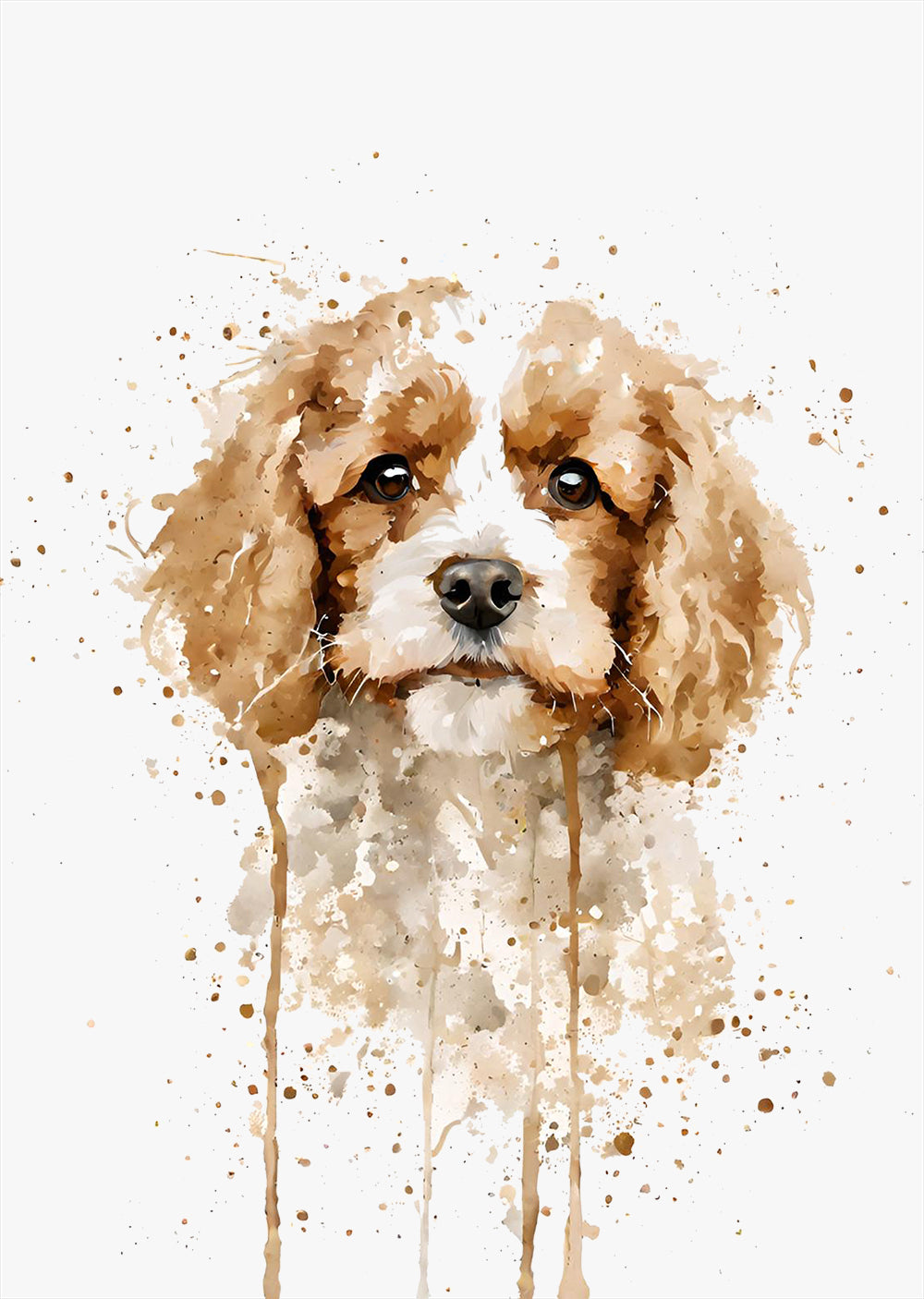 Spaniel Dog Illustration Wall Art Print
