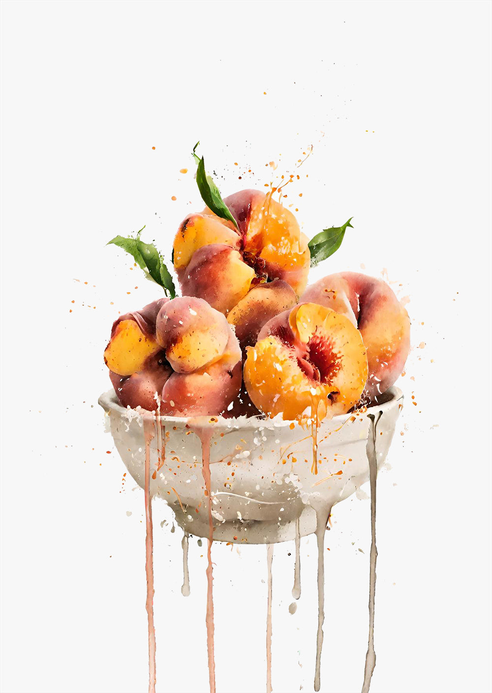 Juicy Peach Bowl Wall Art Print