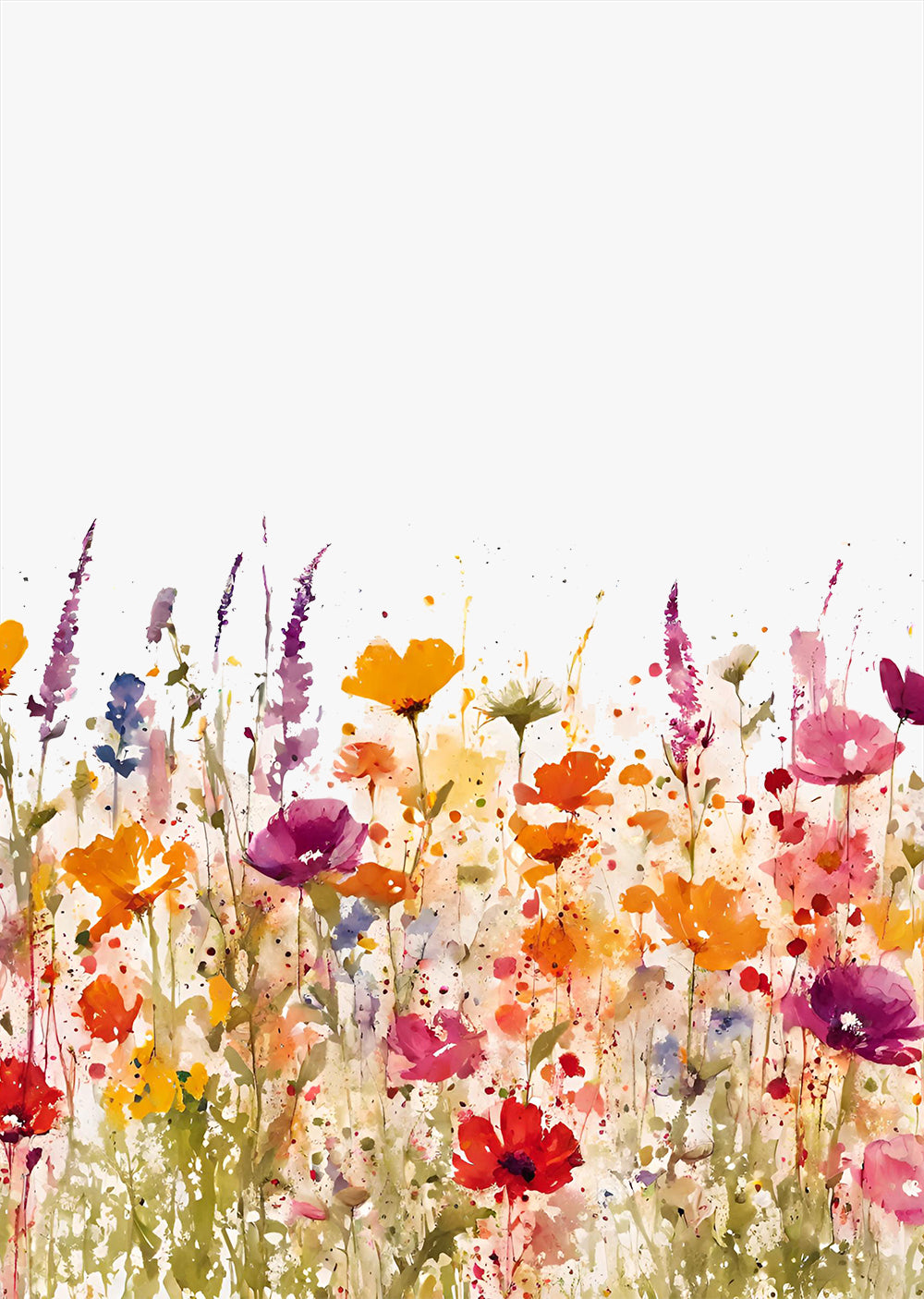 Summer Meadow Wildflower Wall Art Print