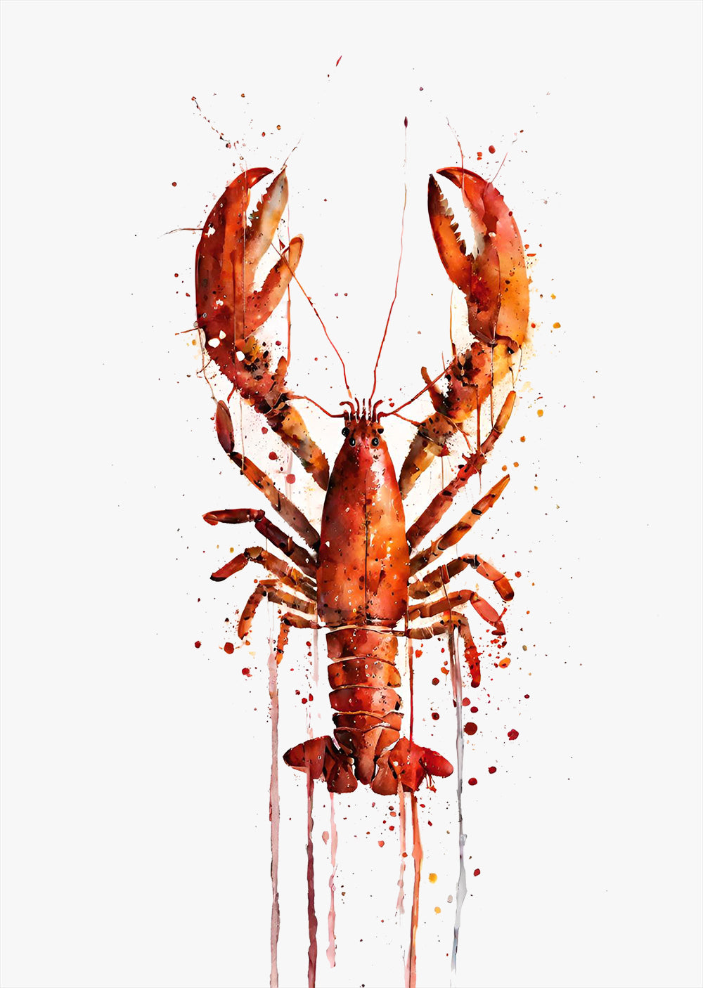 Lobster Watercolor Wall Art Print