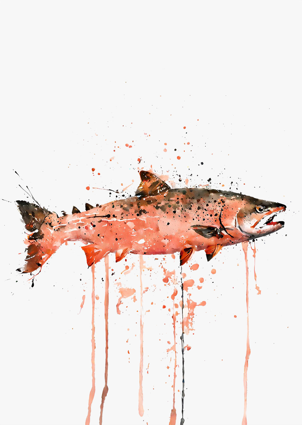 Salmon Jump Wall Art Print