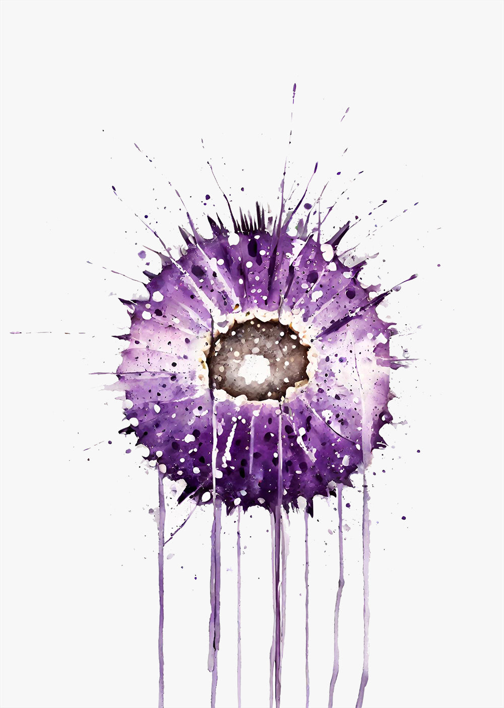 Purple Sea Urchin Wall Art Print
