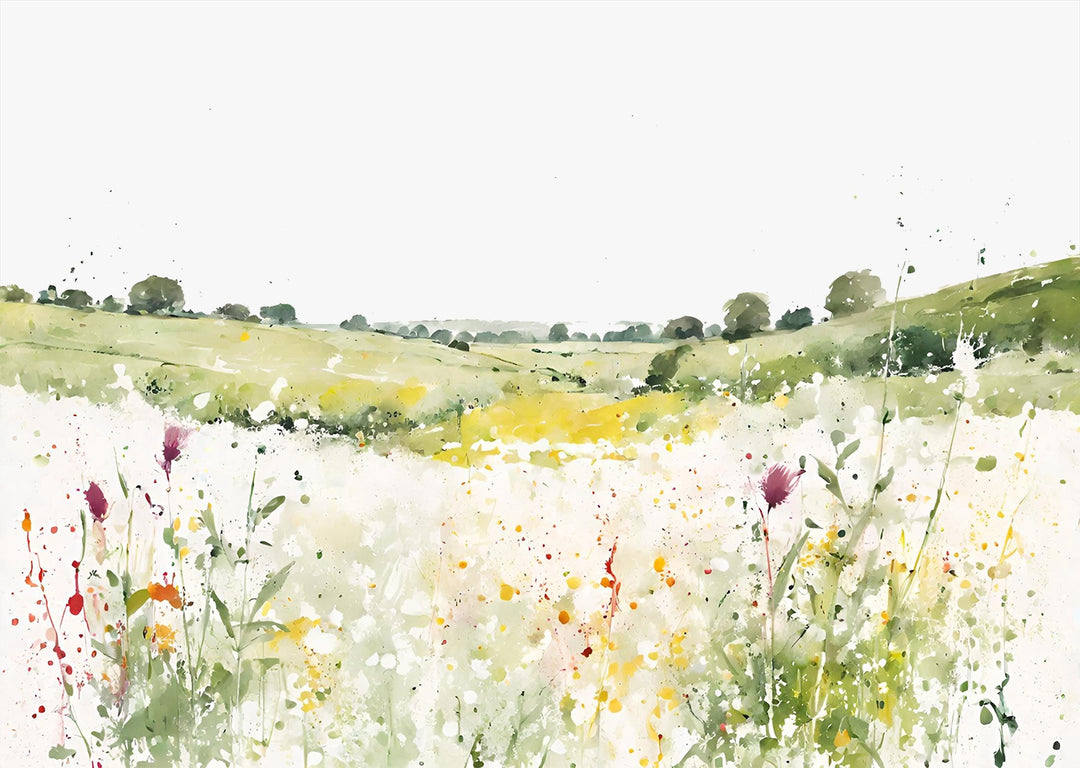 Springtime Wildflower Meadow Wall Art Print