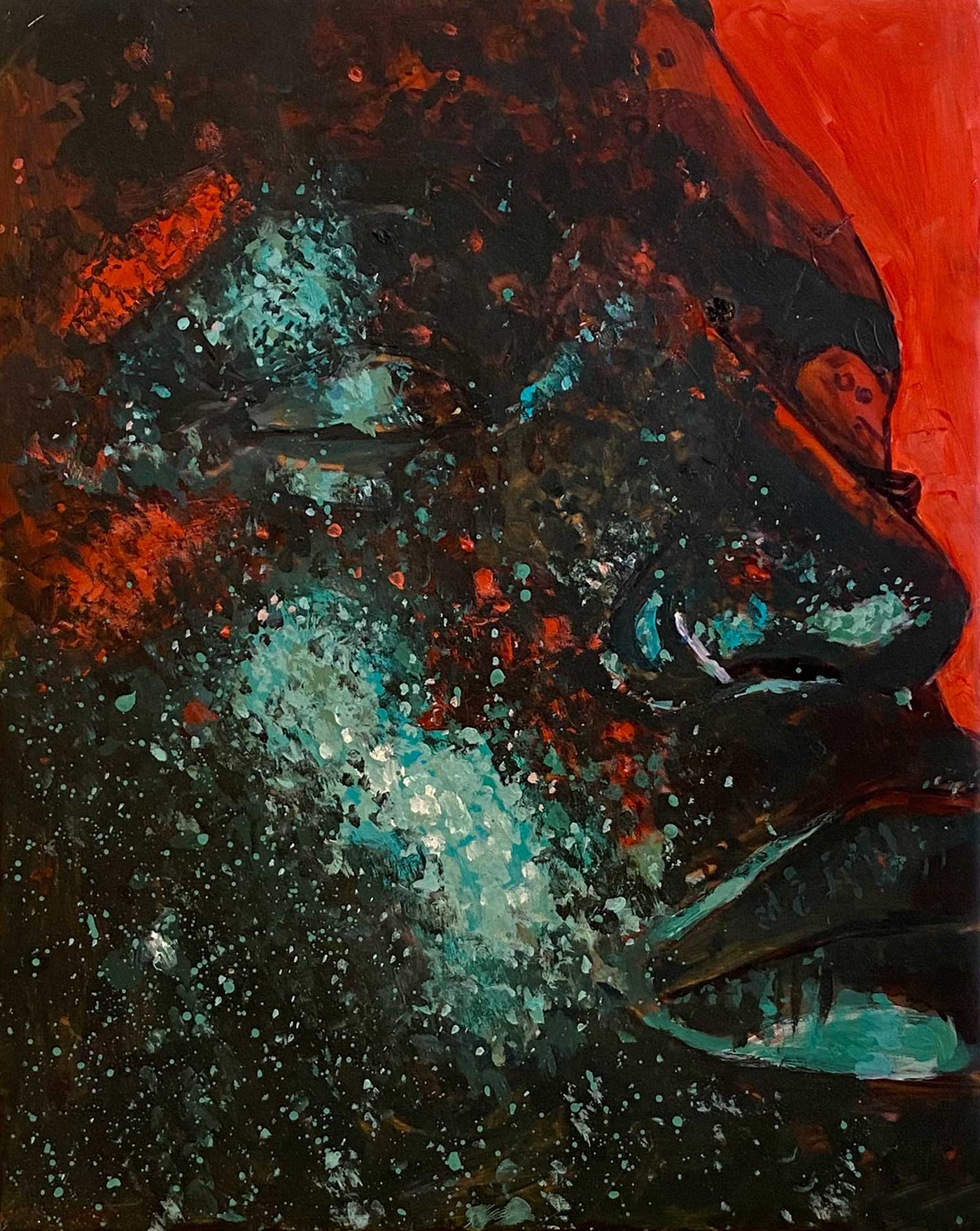 'Red Supernova' Original Painting by Marcus Campbell