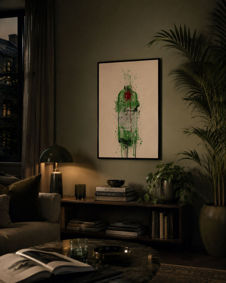 Gin Bottle Wall Art Print 'Emerald'