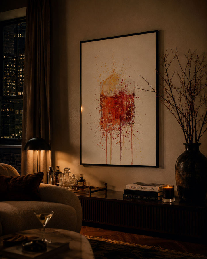 Negroni Cocktail Wall Art Print