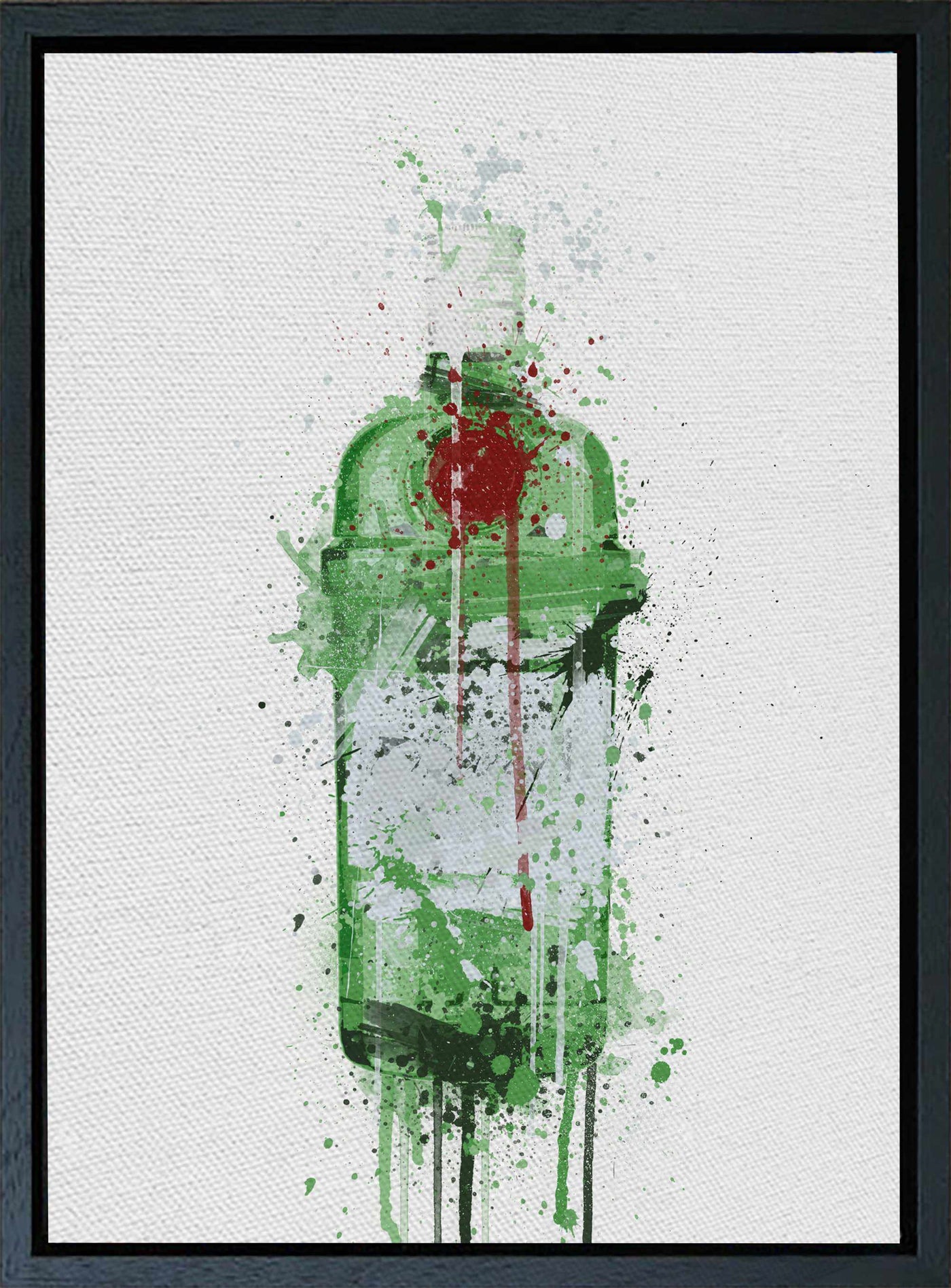 Premium Canvas Wall Art Print Gin Bottle 'Emerald'-We Love Prints