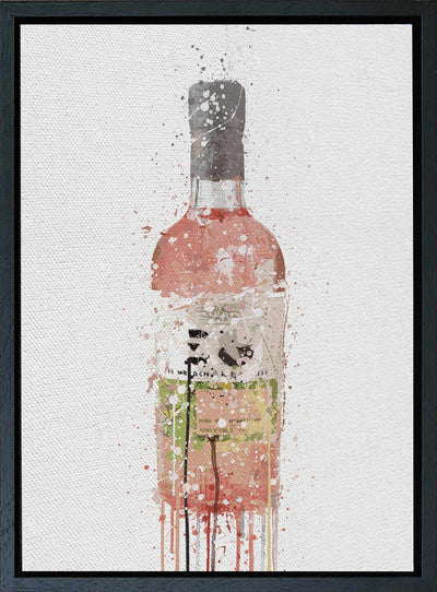 Premium Canvas Wall Art Print Gin Bottle 'Pink'-We Love Prints