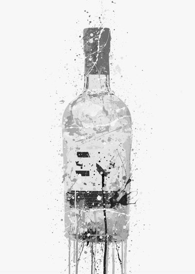 Gin Bottle Wall Art Print 'Grey Marble'-We Love Prints