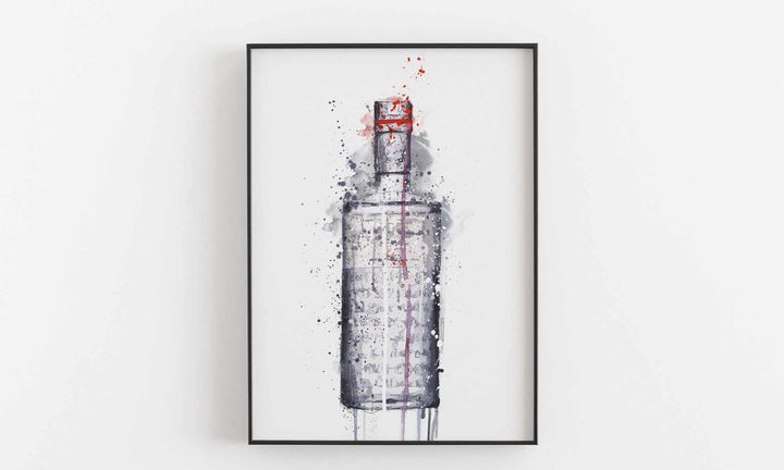 Gin Bottle Wall Art Print 'Steel Grey'-We Love Prints