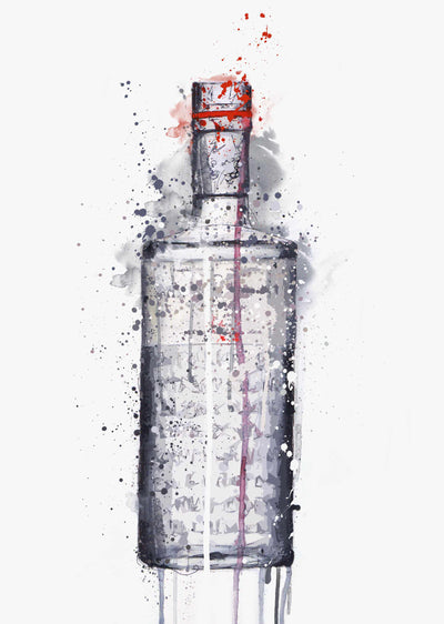Gin Bottle Wall Art Print 'Steel Grey'-We Love Prints