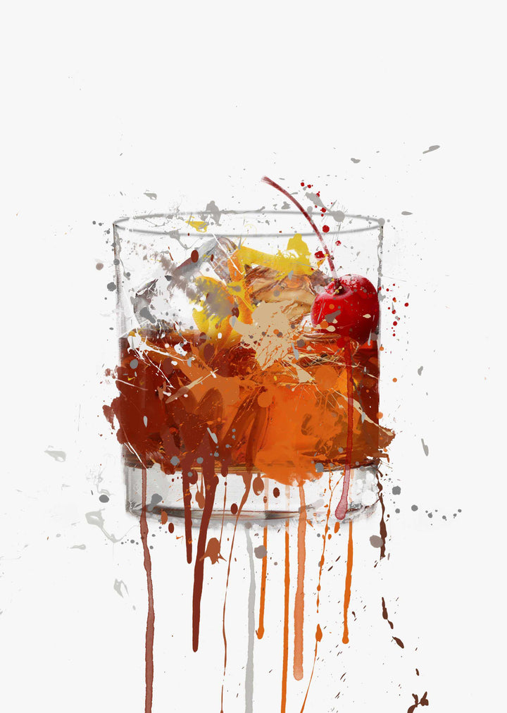 Old Fashioned Cocktail Wall Art Print
