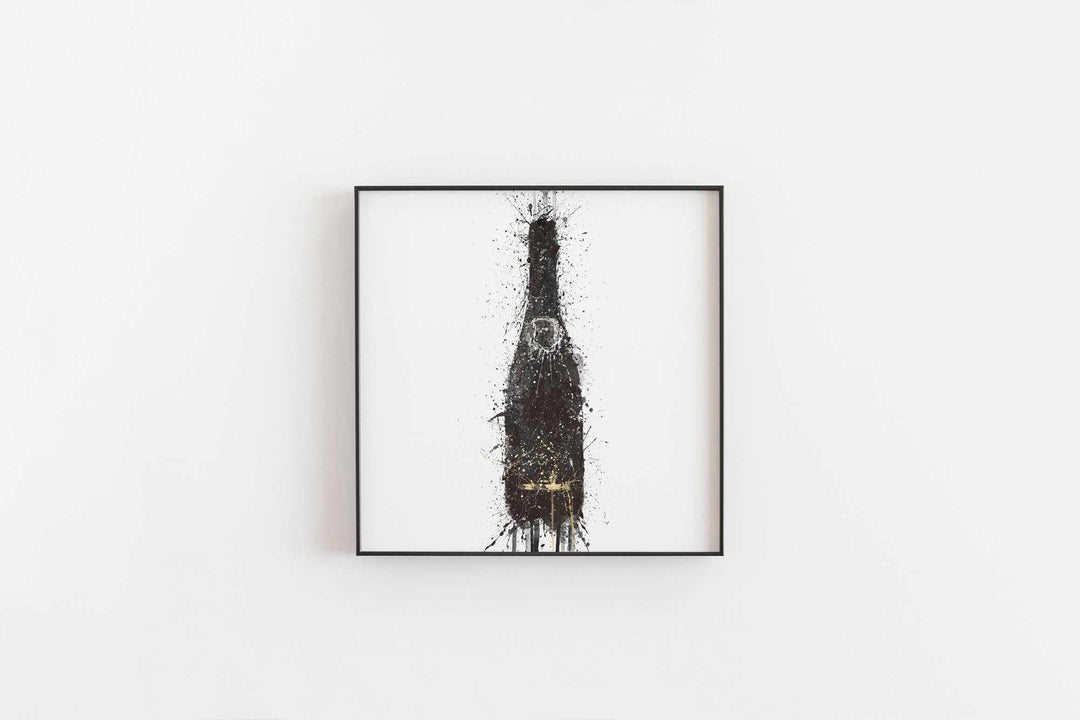 Champagne Bottle Wall Art Print 'Black Fizz'-We Love Prints
