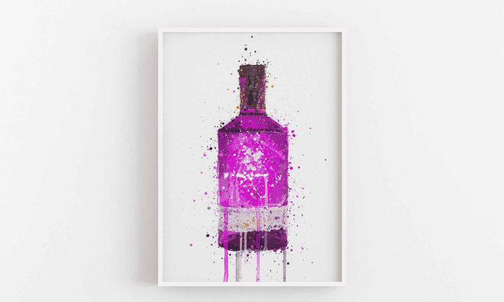 Gin Bottle Wall Art Print 'Magenta'-We Love Prints