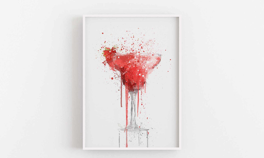 Erdbeer-Daiquiri-Cocktail-Wand-Kunstdruck
