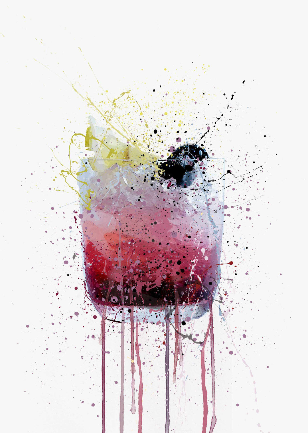 Brombeer-Cocktail-Wand-Kunstdruck