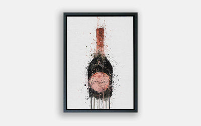 Premium Canvas Wall Art Print Champagne Bottle 'Rosy'-We Love Prints