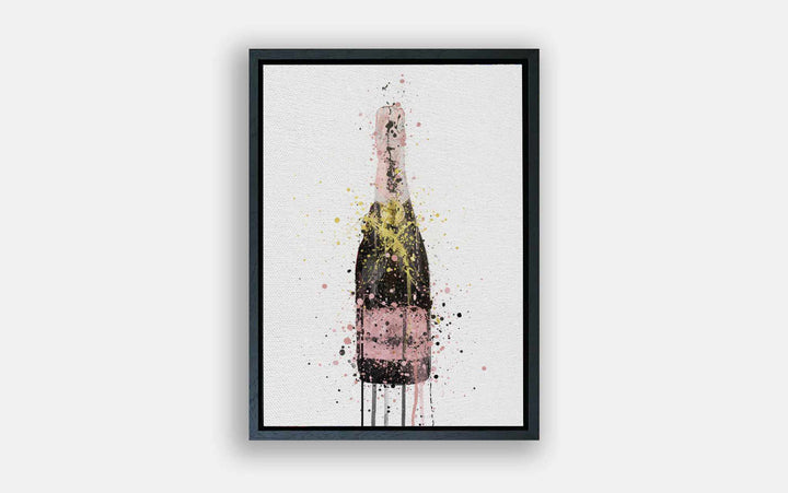 Premium Canvas Wall Art Print Champagne Bottle 'Pink'-We Love Prints