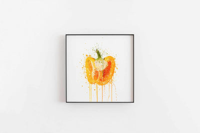 Orange Pepper Vegetable Wall Art Print-We Love Prints