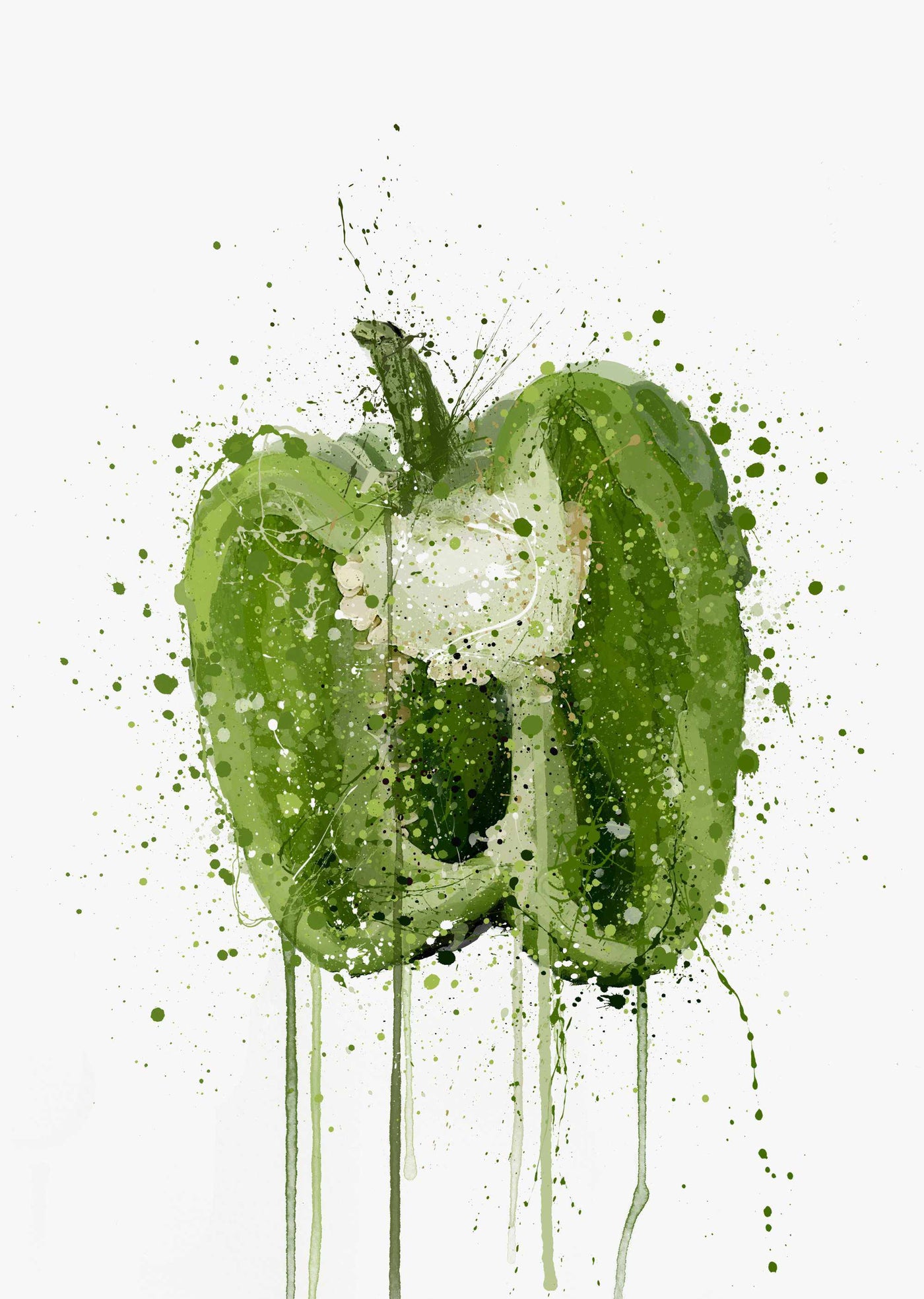 Green Pepper Vegetable Wall Art Print-We Love Prints