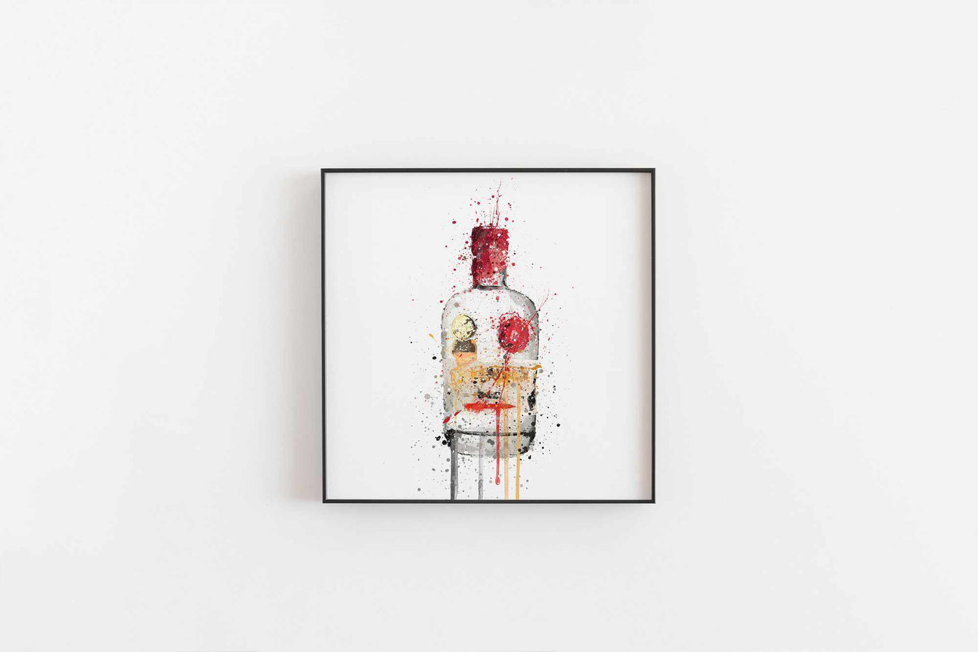 Gin Bottle Wall Art Print 'Crimson'-We Love Prints