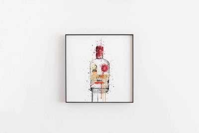 Gin Bottle Wall Art Print 'Crimson'-We Love Prints