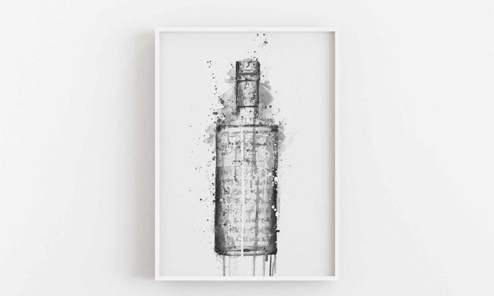 Gin Bottle Wall Art 'Steel Grey' (Grey Edition)-We Love Prints