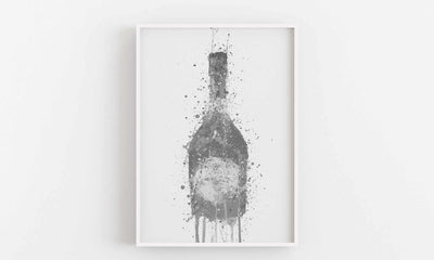 Champagne Bottle Wall Art Print 'Rosy' (Grey Edition)-We Love Prints