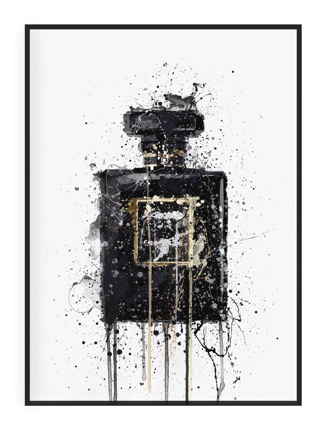 Fragrance Bottle Wall Art Print 'Midnight Black'