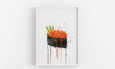 Sushi Wall Art Print 'Red Caviar Gunkan'-We Love Prints