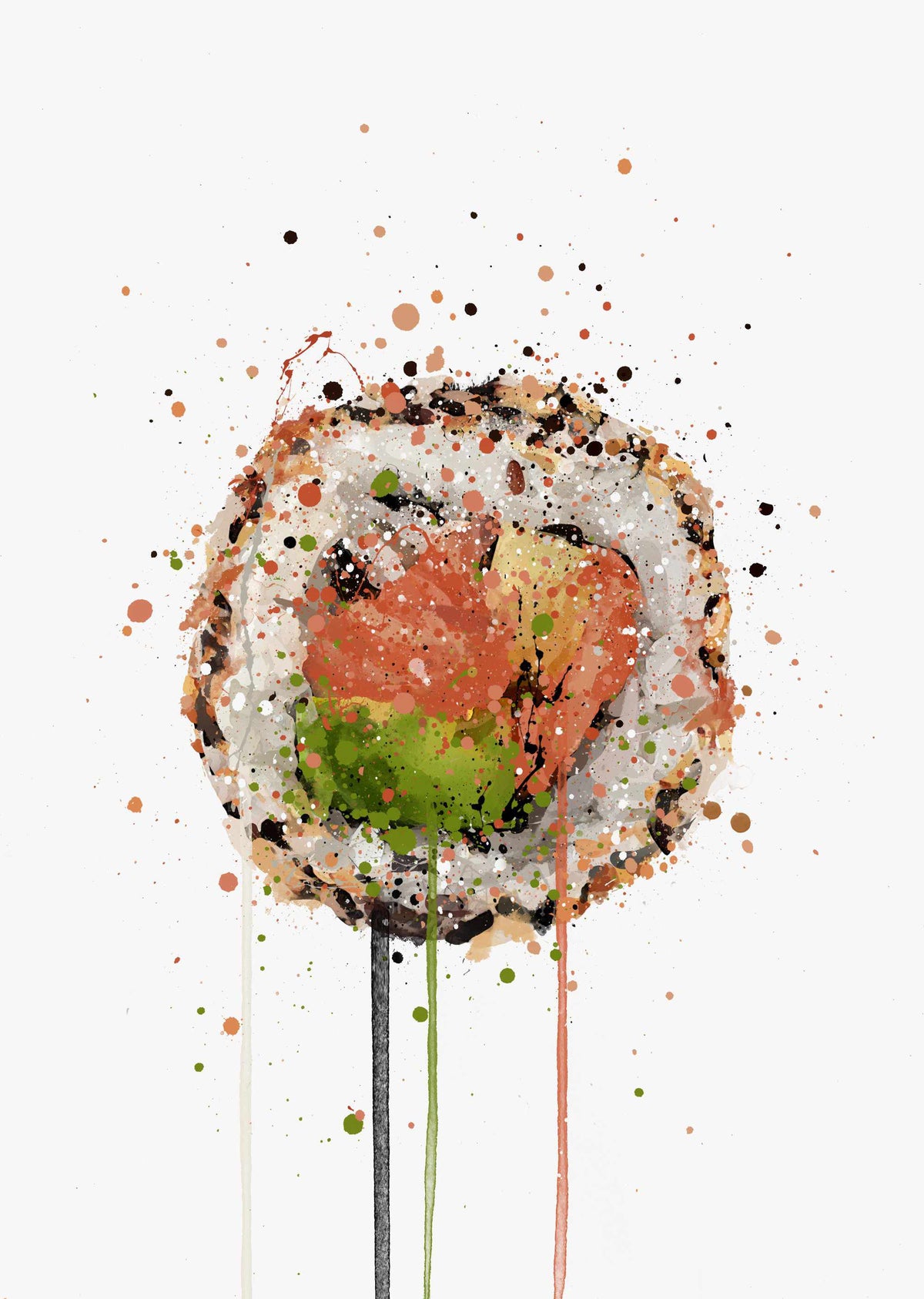 Sushi Wall Art Print 'Salmon Uramaki'