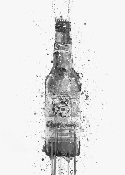 Beer Bottle Wall Art Print 'Amber' (Grey Edition)-We Love Prints
