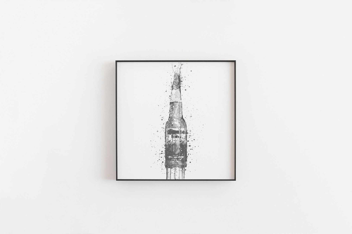 Beer Bottle Wall Art Print 'Lime' (Grey Edition)-We Love Prints