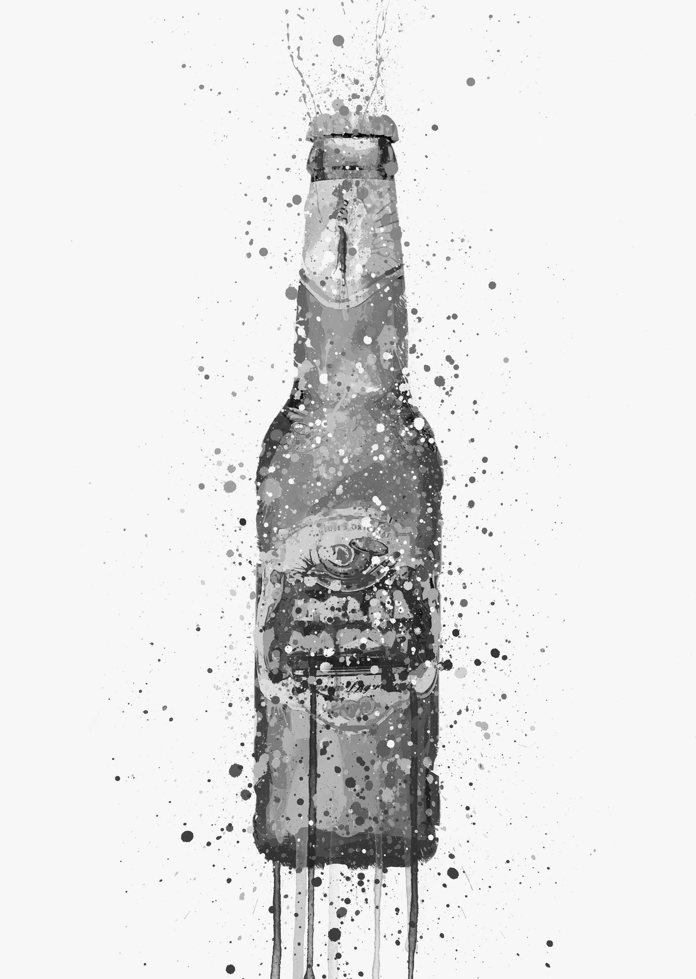 Beer Bottle Wall Art Print 'Peridot' (Grey Edition)-We Love Prints
