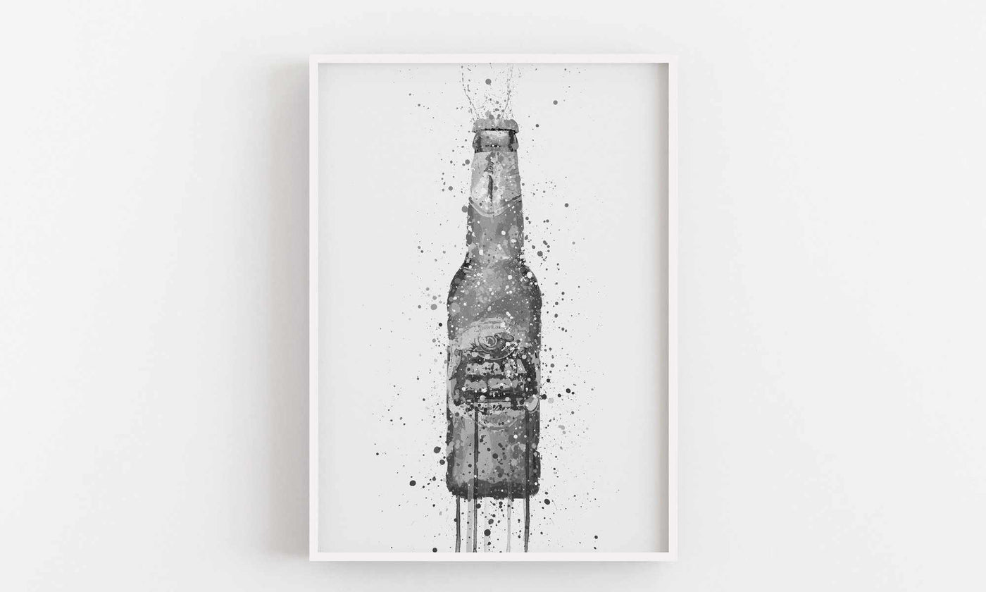 Beer Bottle Wall Art Print 'Peridot' (Grey Edition)-We Love Prints