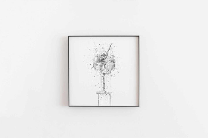 Gin and Tonic 'Goblet' Wall Art Print (Grey Edition)-We Love Prints