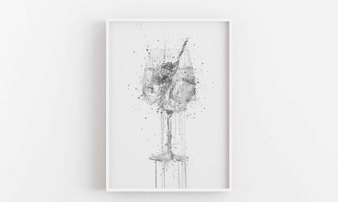 Gin and Tonic 'Goblet' Wall Art Print (Grey Edition)-We Love Prints