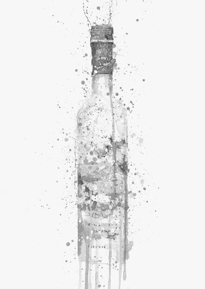 Vodka Bottle Wall Art Print 'Frost' (Grey Edition)-We Love Prints