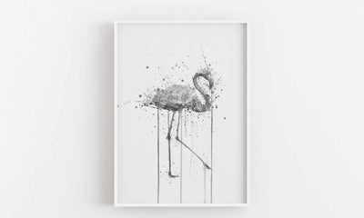 Pink Flamingo Wall Art Print (Grey Edition)-We Love Prints