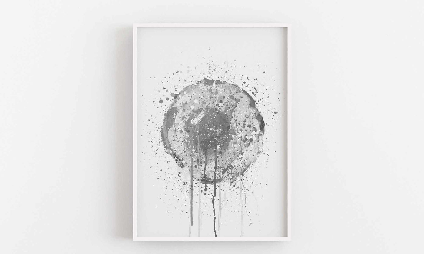 Runny Egg 1 Wall Art Print (Grey Edition)-We Love Prints