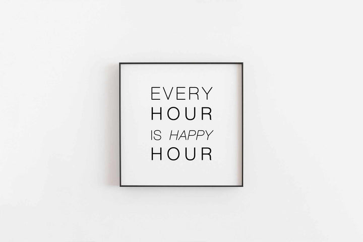 Typographic Wall Art Print 'Happy Hour'-We Love Prints