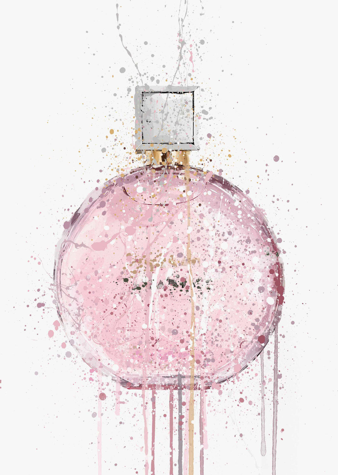 Fragrance Bottle Wall Art Print 'Pastel Pink'-We Love Prints