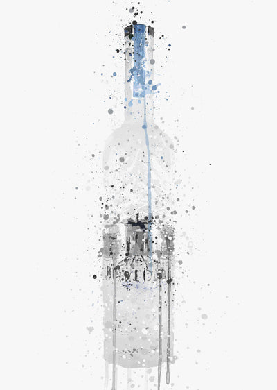 Liquor Bottle Wall Art Print 'Light Grey'-We Love Prints