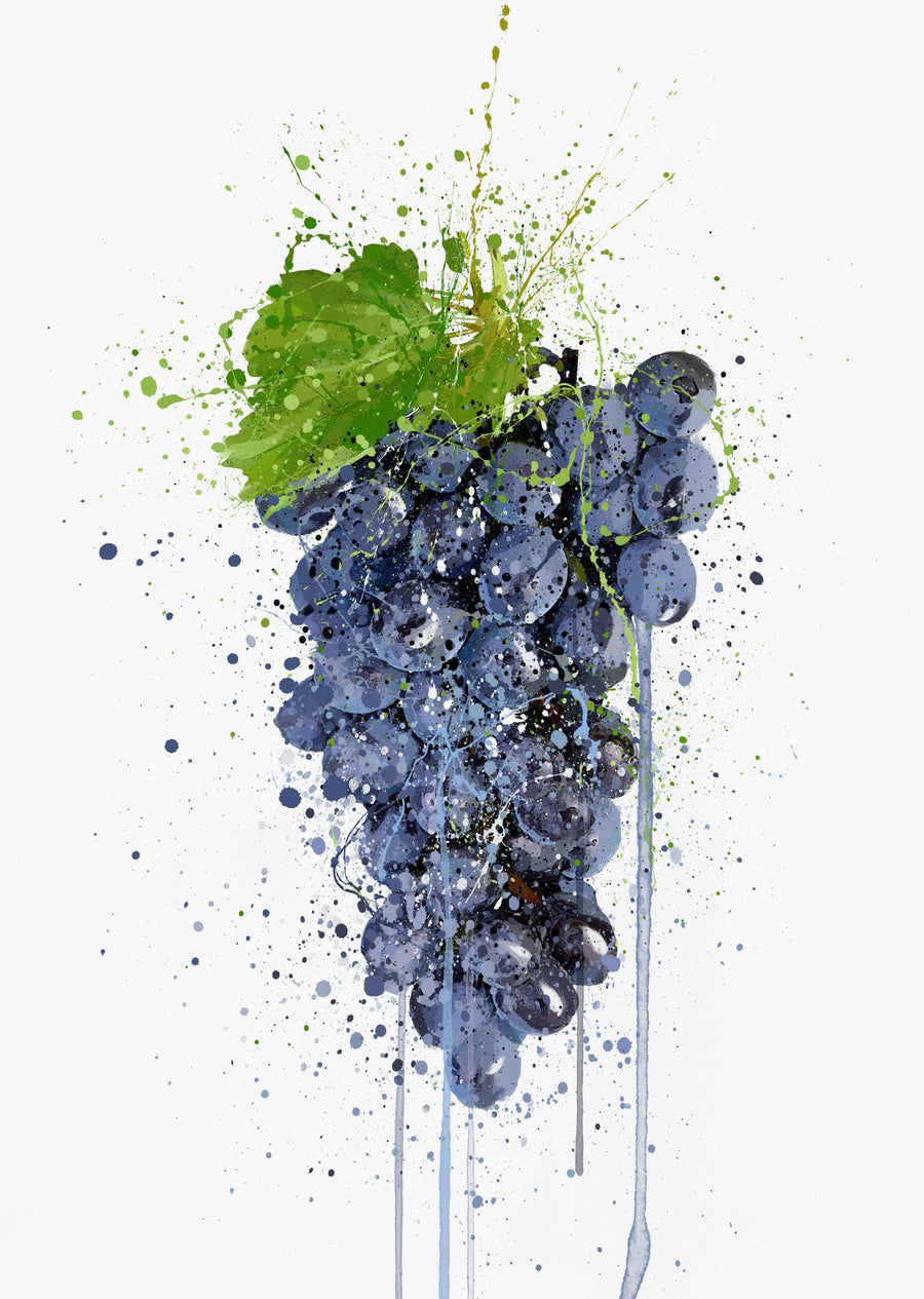 Purple Grape Fruit Wall Art Print
