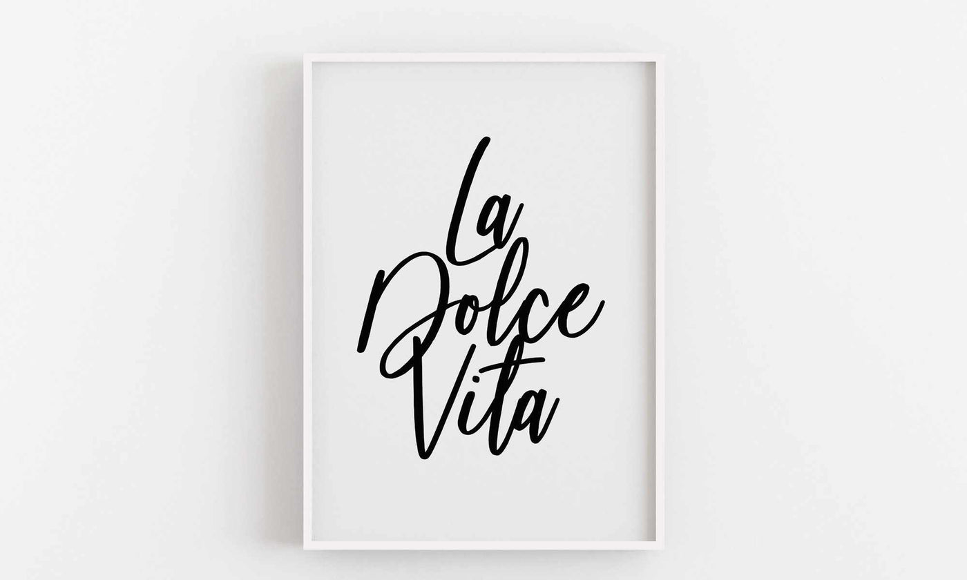 Typographic Wall Art Print 'La Dolce Vita'-We Love Prints