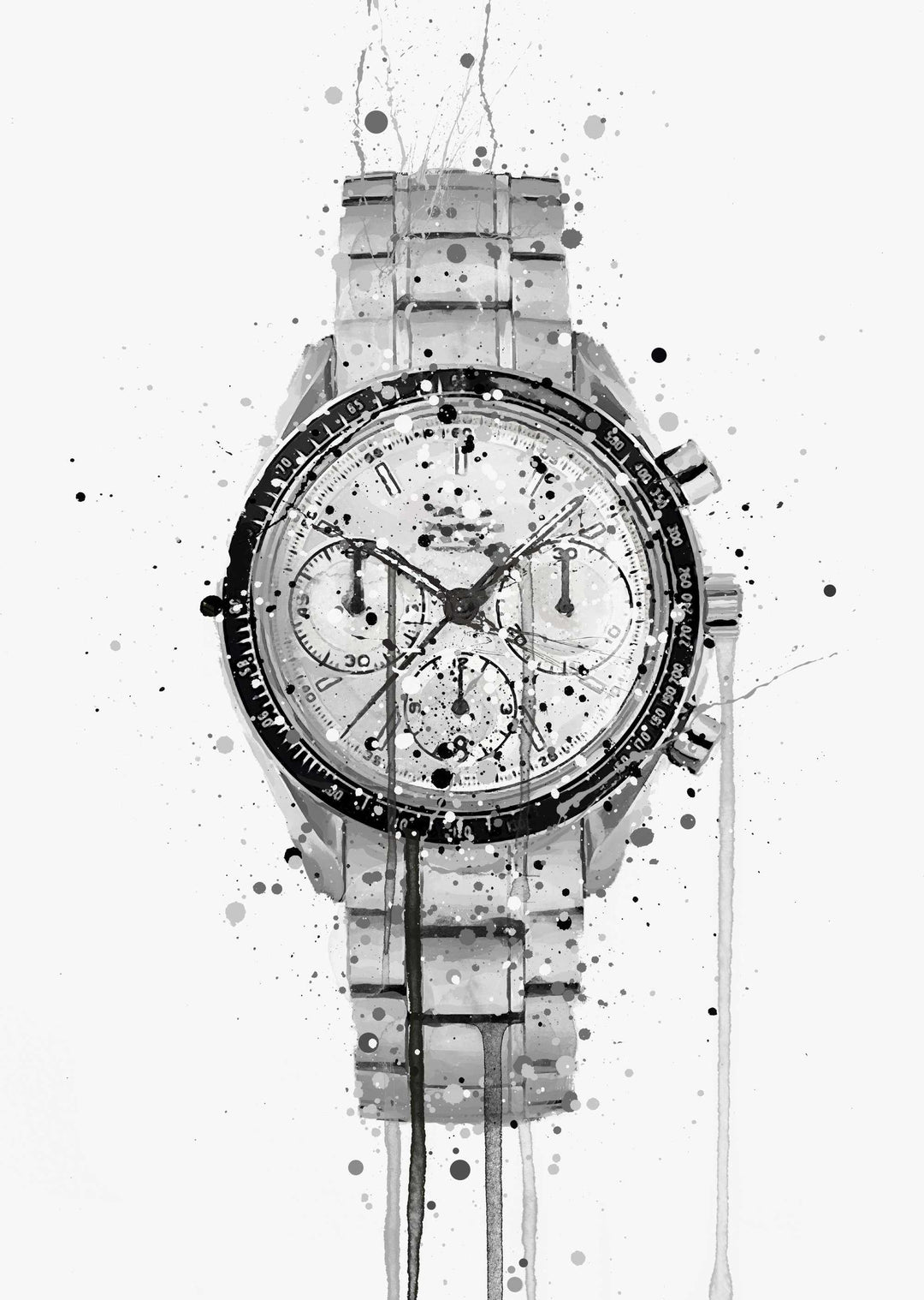 Wrist Watch Wall Art Print 'Gun Metal'