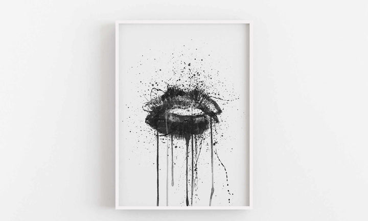 Schwarzer Samt-Lippen-Wand-Kunstdruck