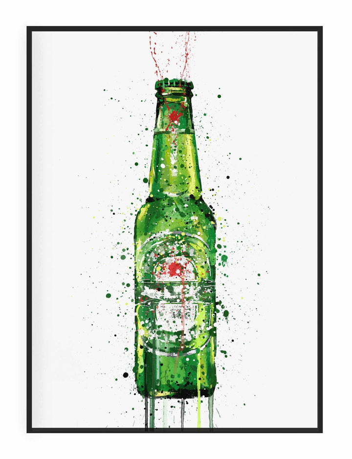 Beer Bottle Wall Art Print 'Malachite'