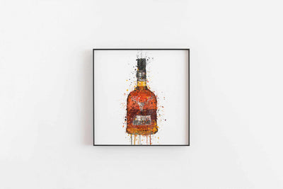 Whisky Bottle Wall Art Print 'Sienna'